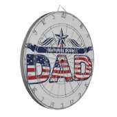 Papa, Vader, een Natuurlijke Geboren Papa Dartbord (Voorkant Links)