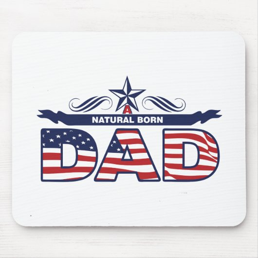 Papa, Vader, een Natuurlijke Geboren Papa Muismat (Voorkant)