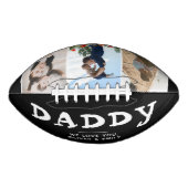 Papa vader Familie 3 Foto Collage Keepslag Black American Football (Voorkant)