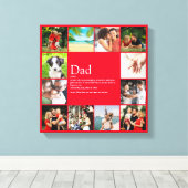 Papa Vader Father Papa Definitie 12 Foto Fun Rood Canvas Afdruk (Insitu (Houten vloer))