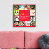 Papa Vader Father Papa Definitie 12 Foto Fun Rood Canvas Afdruk (Insitu (Woonkamer))