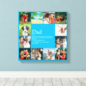 Papa Vader Father Papa Definitie 12 Foto Hemelblau Canvas Afdruk (Insitu (Houten vloer))