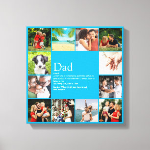Papa Vader Father Papa Definitie 12 Foto Hemelblau Canvas Afdruk