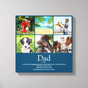 Papa Vader Father Papa Definitie 6 Foto Blauw Canvas Afdruk