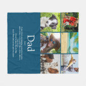 Papa Vader Foto Collage Blauw Definitie 6 Fleece Deken (Voorkant (Horizontaal))