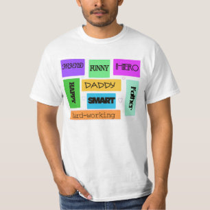"Papa, vader, Hero, grappige" - kleurrijk t-shirt