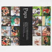 Papa Vader Ooit Definitie Fotocollage Zwart Fleece Deken (Voorkant (Horizontaal))