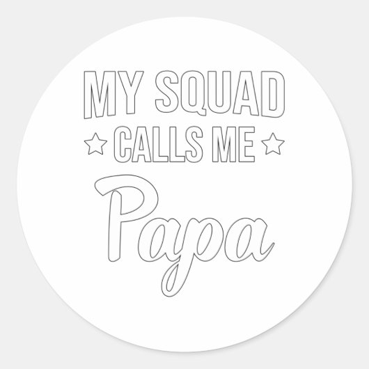 Papa vader papa Vaderdag Beste grappige cadeauidee Ronde Sticker (Voorkant)