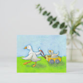 Papa - vader pappie eend baby in wagen leuke leuke briefkaart (Staand voorkant)