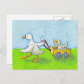 Papa - vader pappie eend baby in wagen leuke leuke briefkaart (Voorkant / Achterkant)