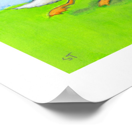 Papa - vader pappie eend baby in wagen leuke leuke poster (Hoek)