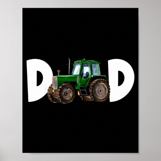 Papa Vader van de Verjaardags Jongen Kind Tractor Poster (Voorkant)