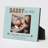 Papa Vader Vormde Daughter's First Love Blue Foto Fotoplaat (Zijkant)