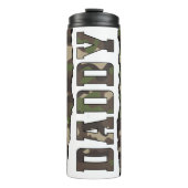 Papa Vaderdag aangepaste foto's groen Thermosbeker (Voorkant)