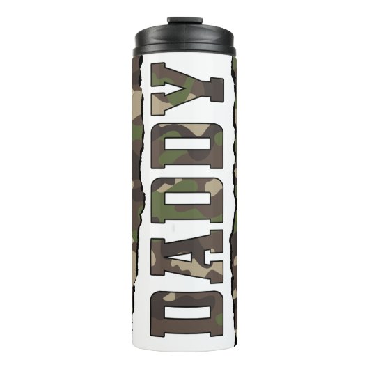 Papa Vaderdag aangepaste foto's groen Thermosbeker (Voorkant)