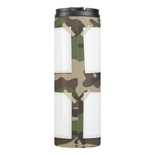 Papa Vaderdag aangepaste foto's groen Thermosbeker (Achterkant)