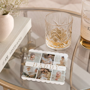 "Papa" Vaderdag Aangepaste Foto's Papier Onderzett Kartonnen Onderzetters