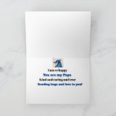 Papa Vaderdag Blauwe Gaai Schilderij Blauw Zwart Kaart (Binnen)