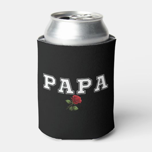 Papa Vaderdag Cadeau Roos Ontwerp Blikjeskoeler (Blikje Voorkant)