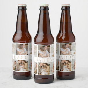 "Papa" Vaderdag Collage Kinder foto's Bierlabel Bier Etiket