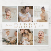"Papa" Vaderdag Collage Kinder foto's Bierlabel Bier Etiket (Enkel label)