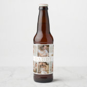 "Papa" Vaderdag Collage Kinder foto's Bierlabel Bier Etiket (Voorkant)