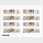 "Papa" Vaderdag Collage Kinder foto's Sticker (Vel)