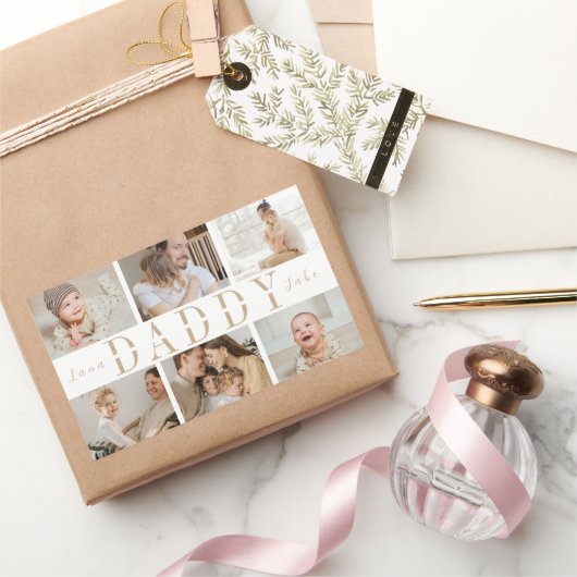 "Papa" Vaderdag Collage Kinder foto's Sticker (Geschenken)