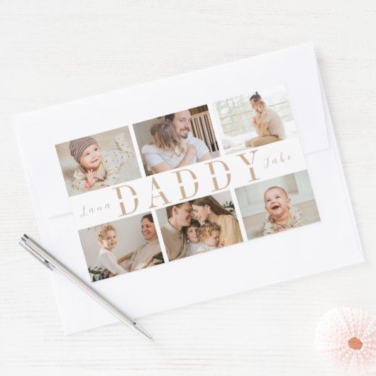 "Papa" Vaderdag Collage Kinder foto's Sticker (Envelop)