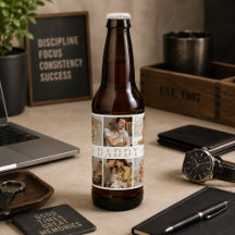 "Papa" Vaderdag Collage Kinderfoto's Bierlabel