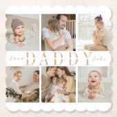 "Papa" Vaderdag Custom Foto's Papier Onderzetter (Voorkant)