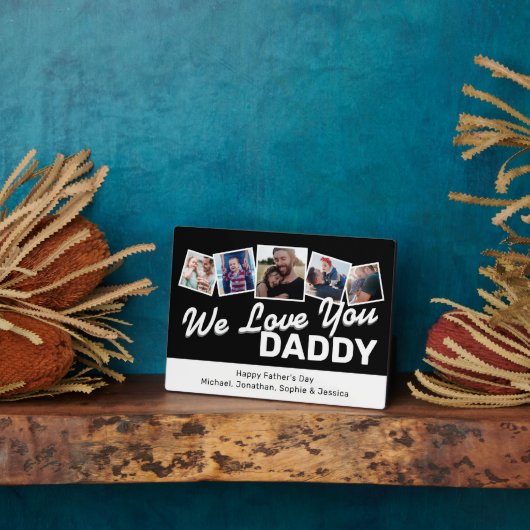 Papa Vaderdag Foto Collage Fotoplaat (Zijkant)