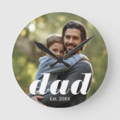 Papa Vaderdag Foto Gesticht Ronde Klok (Voorkant)