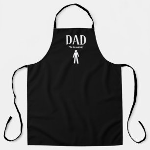 Papa Vaderdag gepersonaliseerd zwart wit Schort