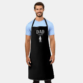 Papa Vaderdag gepersonaliseerd zwart wit Schort (Gedragen)