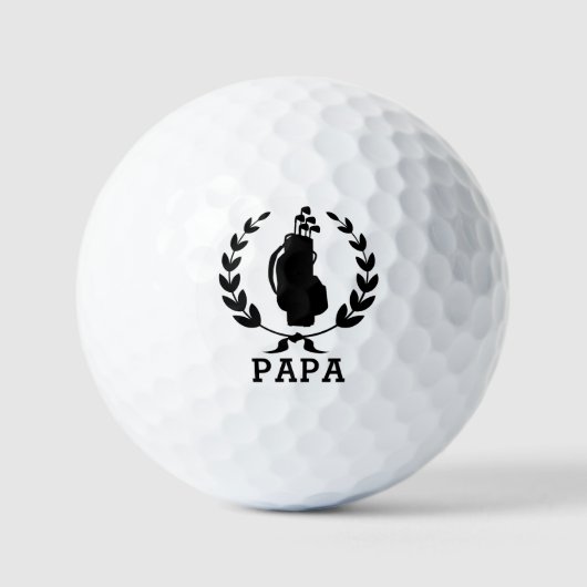 Papa Vaderdag Golf Bag Wreath Personalized Golfballen (Voorkant)