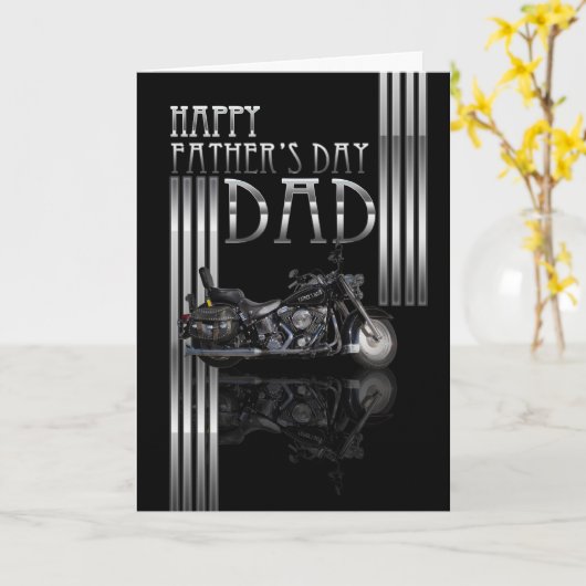 Papa Vaderdag Kaart met motor (Gele Bloem)