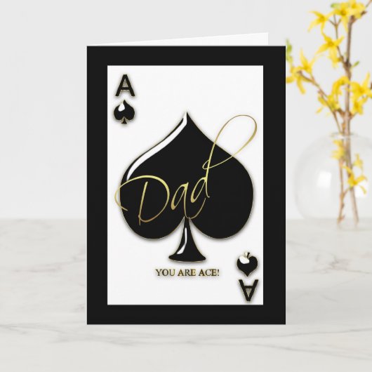 Papa-Vaderdag kaart met schoppendoek (Gele Bloem)