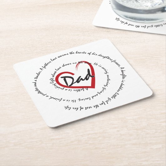 Papa - vaderdag kartonnen onderzetters (Schuin)