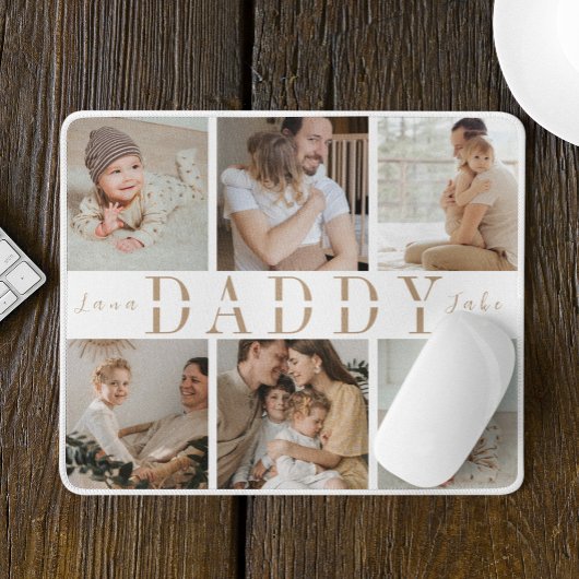 "Papa" Vaderdag Kinderen Fotocollage Muismat