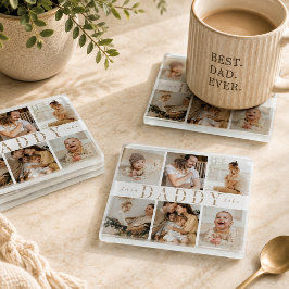 "Papa" Vaderdag Kinderen Fotocollage Onderzetter