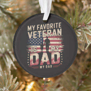 Papa Vaderdag Mijn favoriete veteraan Ornament