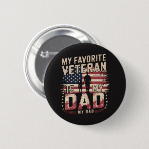 Papa Vaderdag Mijn favoriete veteraan Ronde Button 5,7 Cm