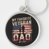 Papa Vaderdag Mijn favoriete veteraan Sleutelhanger (Voorkant)