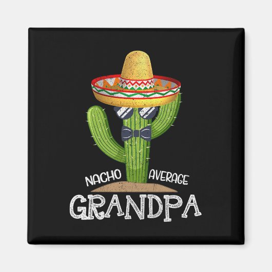 Papa Vaderdag Nacho Gemiddelde Opa Cinco D Magneet (Voorkant)