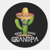 Papa Vaderdag Nacho Gemiddelde Opa Cinco D Ronde Sticker (Voorkant)