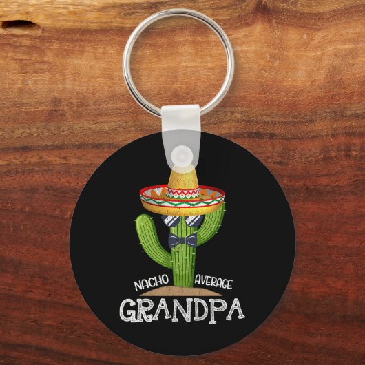 Papa Vaderdag Nacho Gemiddelde Opa Cinco D Sleutelhanger (Voorkant)