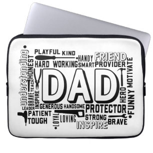 Papa Vaderdag papa Verjaardag Vader Kerstmis Laptop Sleeve