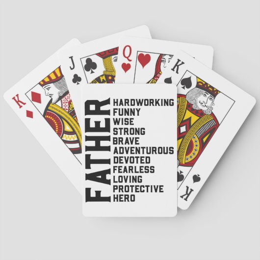 Papa Vaderdag papa Verjaardag Vader Kerstmis Pokerkaarten (Achterkant)
