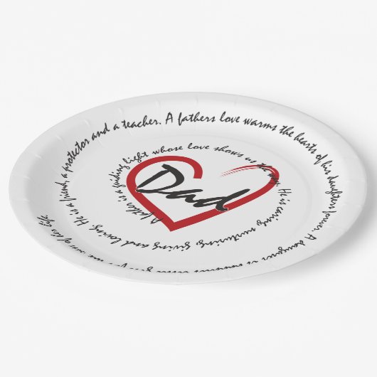 Papa - vaderdag papieren bordje (Gekanteld)